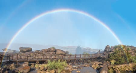 Victoria Falls misty rainbow