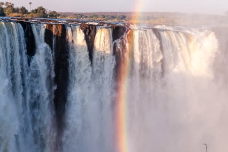Close-up of the mighty victoria falls in Zimbabwe